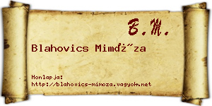 Blahovics Mimóza névjegykártya